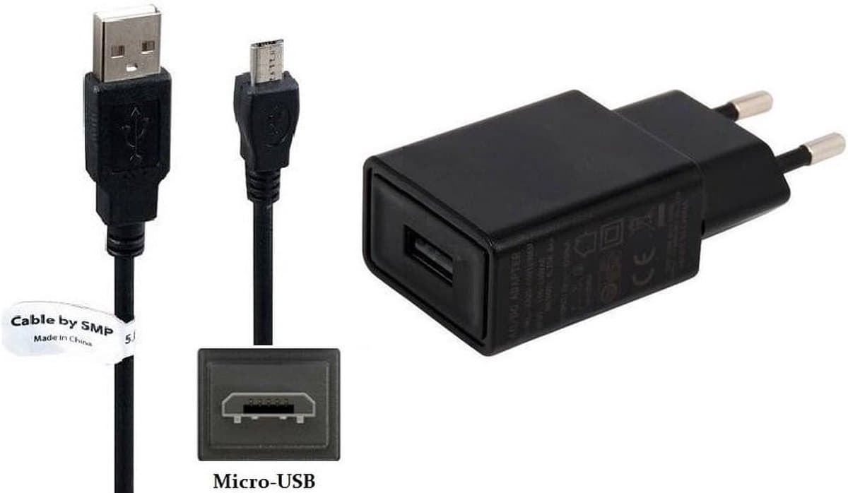 OneOne 2A lader + 1,8m extra sterke Micro USB kabel. TUV / GS 100% veilig. Oplader adapter past op TomTom navigatie Go 6100, Go 6200, Go Basic, Go Classic, Touch Fitness Tracker, Vio, TRUCKER 6000, Go Expert, Go Premium