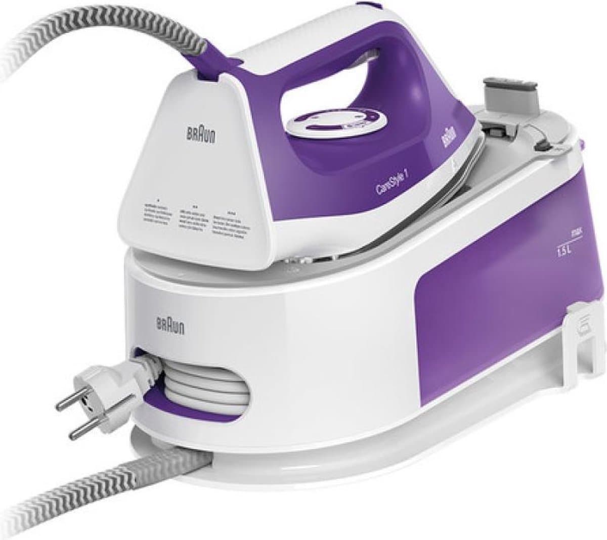 Braun CareStyle 1 IS1014VI - Stoomgenerator - Handmatige instellingen - Auto-off - Violet/Wit
