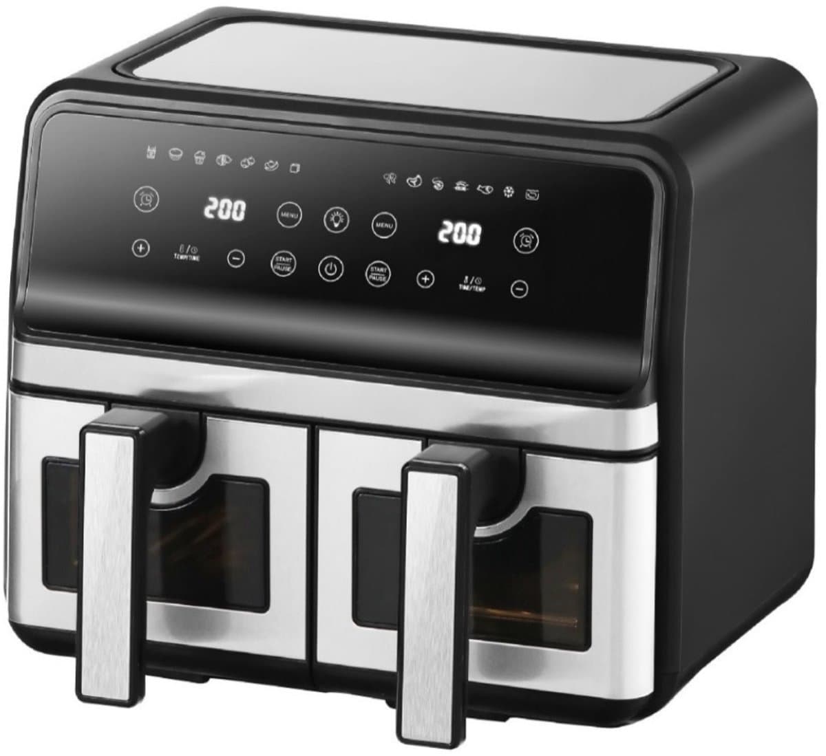 Swiss Pro+ Dubbele Airfryer Heteluchtfriteuse XXL Airfryer twee Kookvakken 8 Liter 1700 Watt Dual Zone Technologie Classic Edition Zilver Model 2026 SPAF8L2S