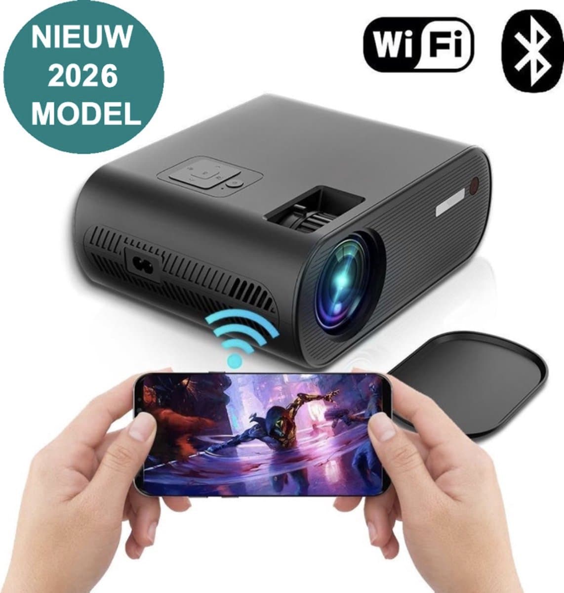 Upgrade Mini Beamer HD 1280×720P WiFi - Streamen vanaf Telefoon