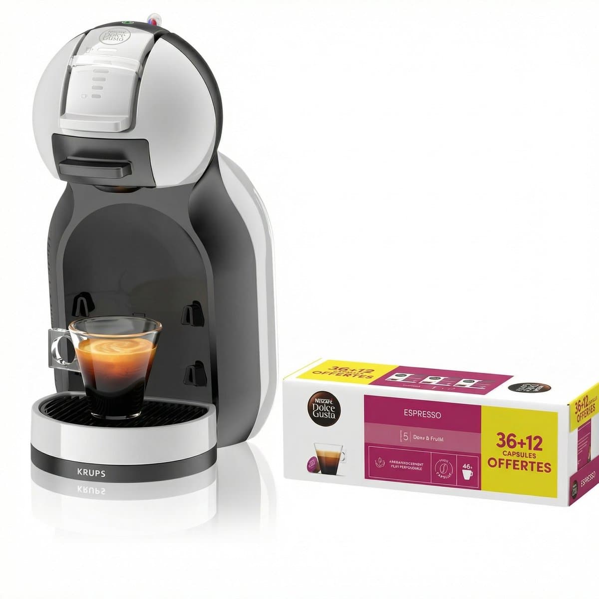 Krups Dolce Gusto Mini Me YY5832FD – Grijs – Koffiecupmachine – inclusief 48 Espresso capsules
