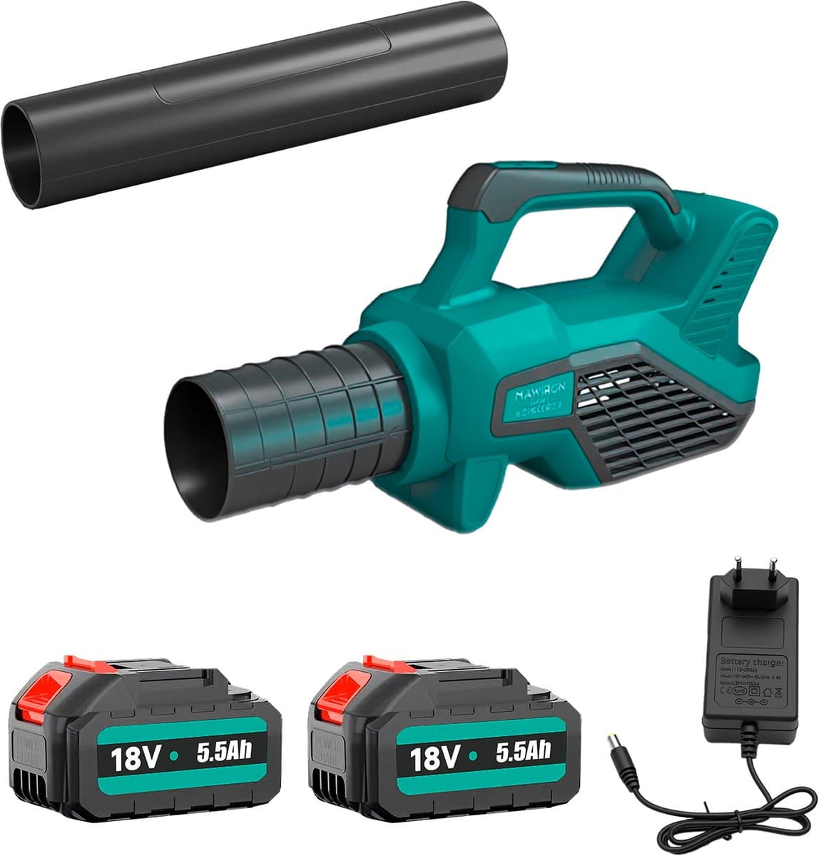 2026 Upgrade Bladblazer, Draadloze Bladblazer met 2 * 5.0AH Accu's en Oplader, 530 CFM & 100 MPH, Lichtgewicht Elektrische Bladblazer voor Gazon, Tuin, Bladeren en Stofverzorging