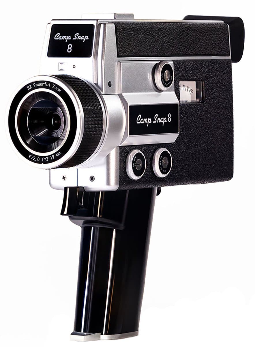 Campsnap CS-8 Videocamera Digitaal Vintage - Film Camera Retro Super 8 Stijl - Schermvrije Video Camera - 5 Ingebouwde Filters - 16 MP - 8x Digitale Zoom - Oplaadbaar - Inclusief SD-kaart - Zwart