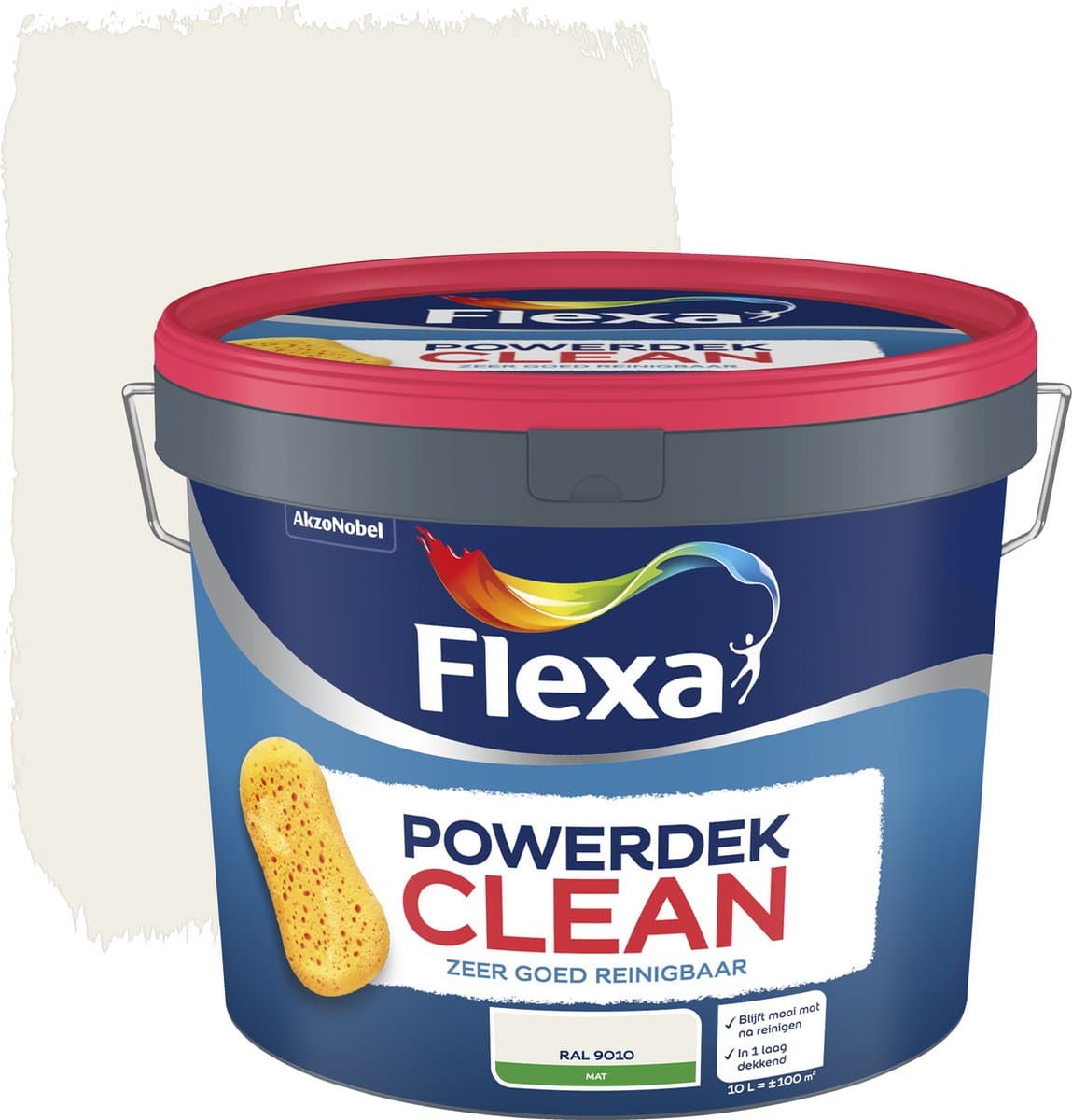 Flexa - Powerdek Clean - Gebroken Wit / Ral 9010 - 10 L