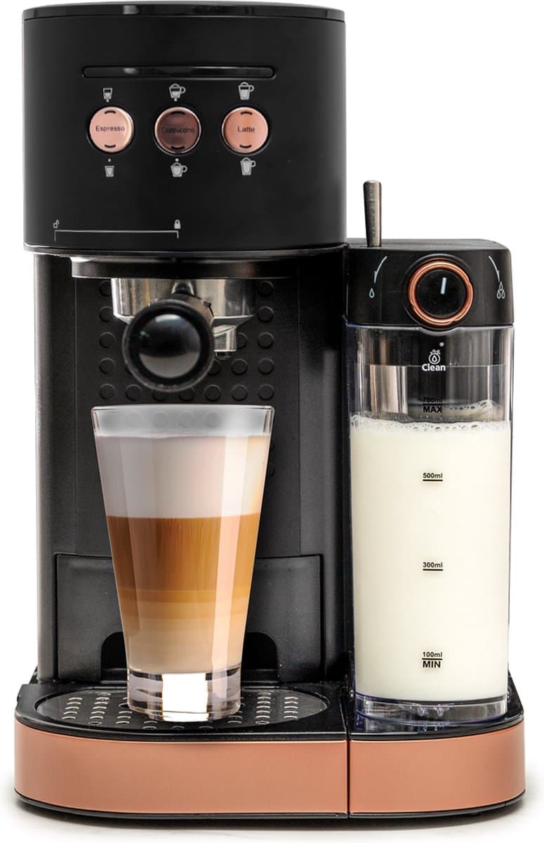 BluMill Koffiemachine - Pistonmachine - Espressomachine - Automatische Melkschuimer & 2 portafilters - 1,2 Liter Waterreservoir