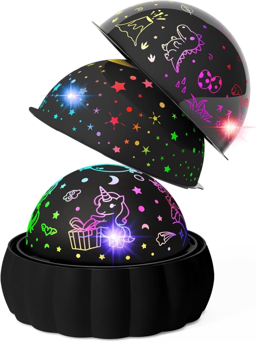 Sterrenhemel Projector voor Kinderen - 3 Verschillende Thema's en 7 Lichtstanden - Draait 360° voor Magisch Effect - Leuk Speelgoed voor 3-8 Jaar - Voor Jongens en Meisjes - 1 stuk