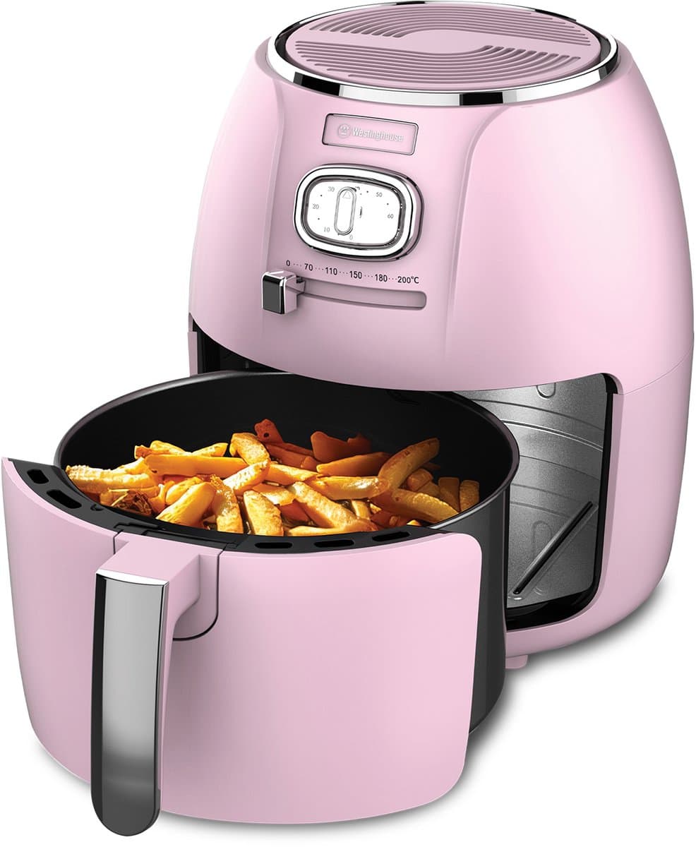 Westinghouse Retro Airfryer - 1500W - Heteluchtfriteuse - 4L - PFAS-Vrij - tot 200 Graden - Tot 4 personen - Roze