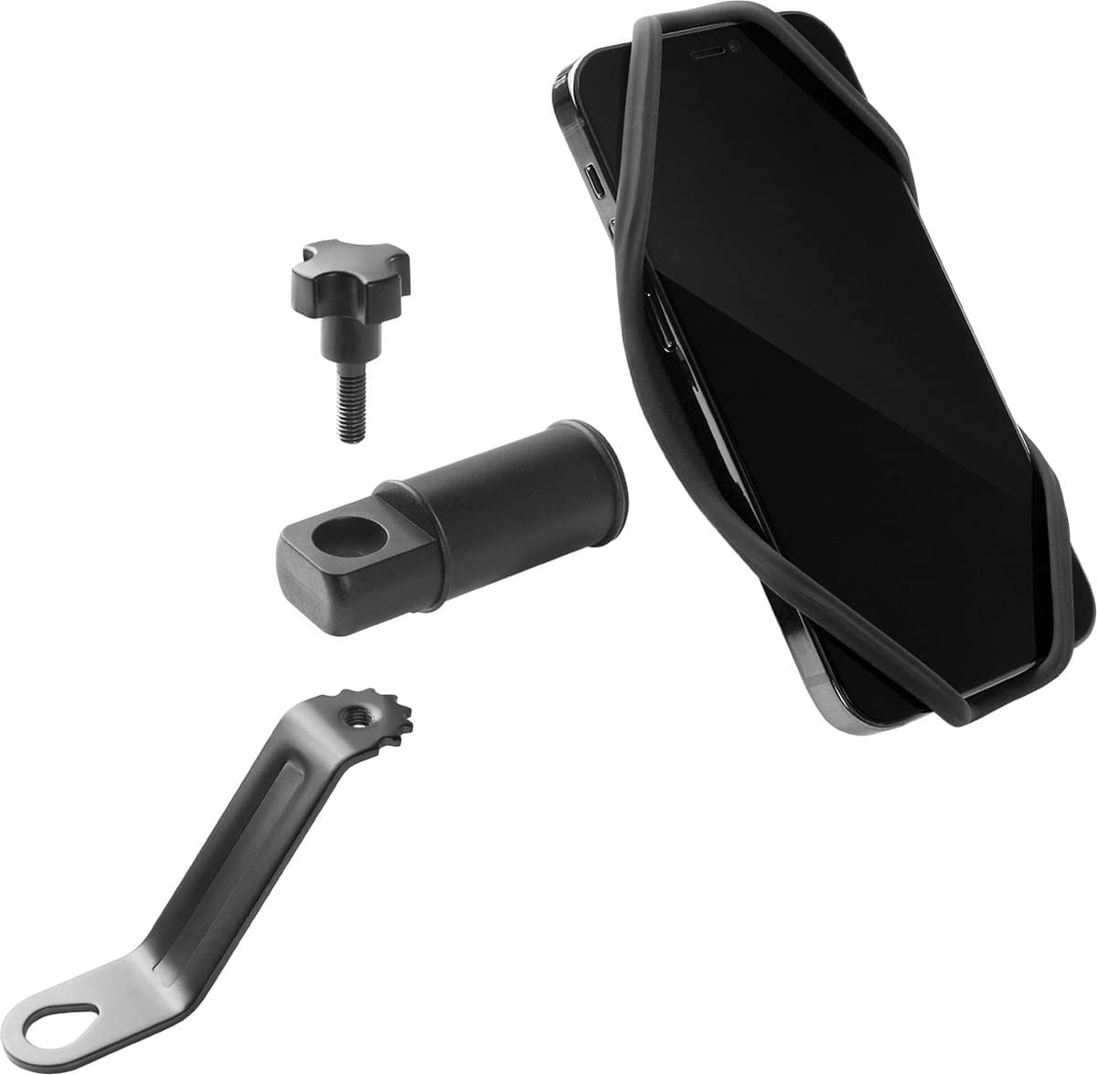 Bone Bike Tie 4 Zwart - Universele Telefoonhouder voor Scooter Vespa - Piaggio - La Souris IVA SYM - Fatbike