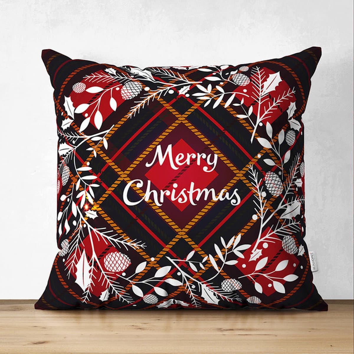 Velvet Kussenhoesjes - 45x45 cm - Kerst ruit- Merry Christmas - Kussenloop - Kerst decoratie
