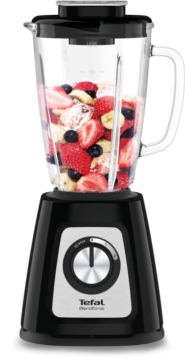 Tefal BlendForce II BL4358 - Blender - 1.25L - Smoothie Maker - Pulse Functie - Glazen Kan - 800W
