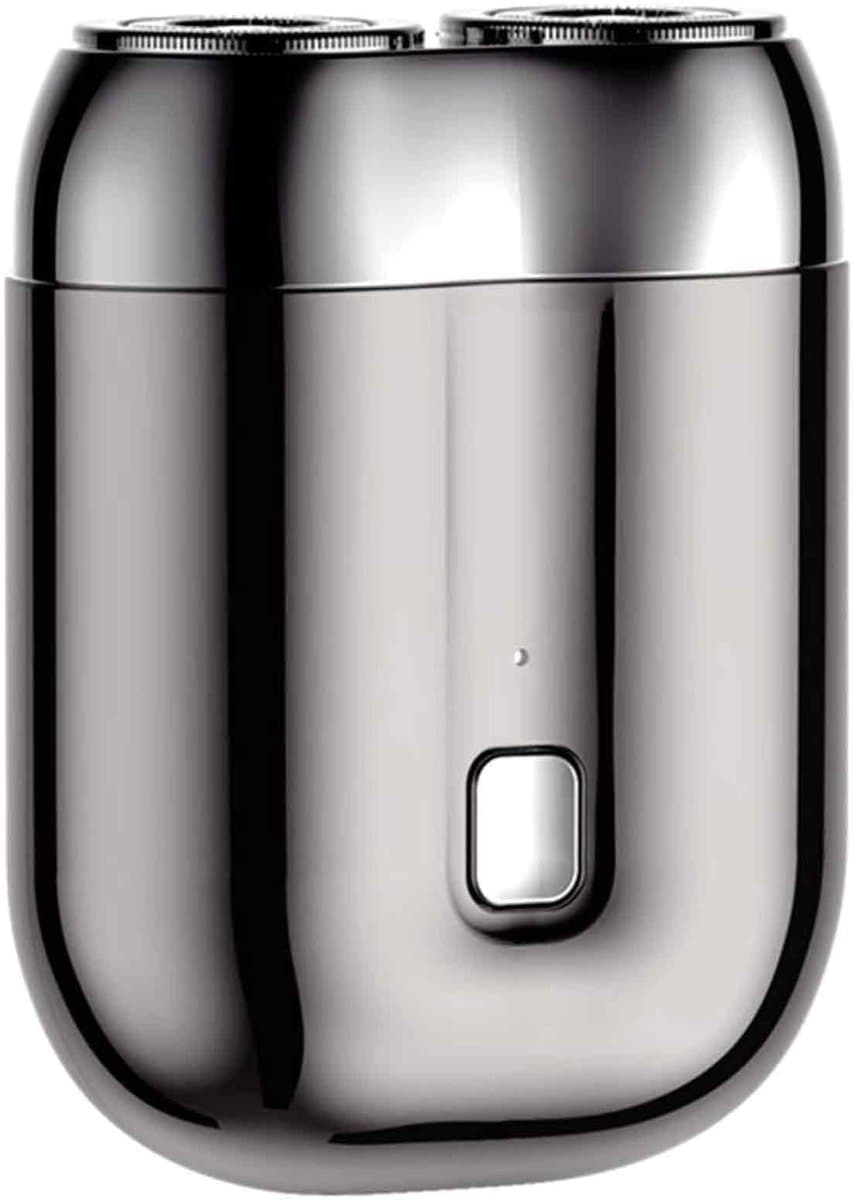 QTTVBTNA -Draagbare Elektrische Scheerapparaat voor Mannen – Reisscheerapparaat met Dubbele Kop, Roterend & Waterdicht – Compacte Baardtrimmer voor Gezicht en Vakantie