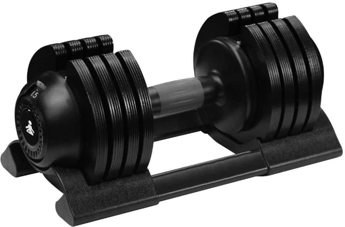 Fitpaddy Verstelbare Dumbell - Halter - Gewichten Halterset - 1,5 kg t/m 10 kg - Krachttraining - Fitness - Gym - Sport - Crossfit - Zwart - 1 Stuk