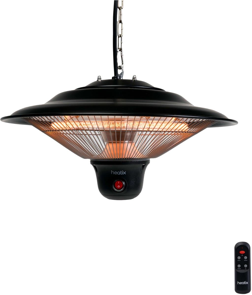 Heatix terrasverwarmer elektrisch - hangend – 1500W – Krachtige infraroodlamp – met 3 warmteniveau’s en afstandsbediening - heater