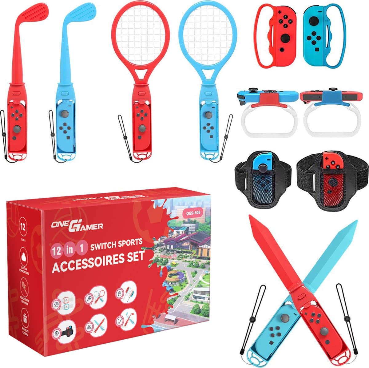 OneGamer Switch Sports Accessoires Set – Geschikt voor Nintendo Switch Sports Games - 12 in 1 Set