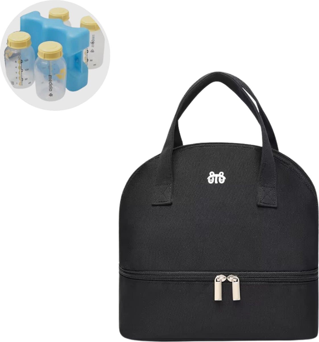 Goodston - Kolftas - Zwart - Compact - Klein - Moedermelk tas - Moedermelk koeltas - Koeltas - Babyfles koeltas - Babymelk koelen - koeltas borstvoeding - Luiertas - Luiertassen - Rugtas dames - Rugtas meisje - Rugtassen