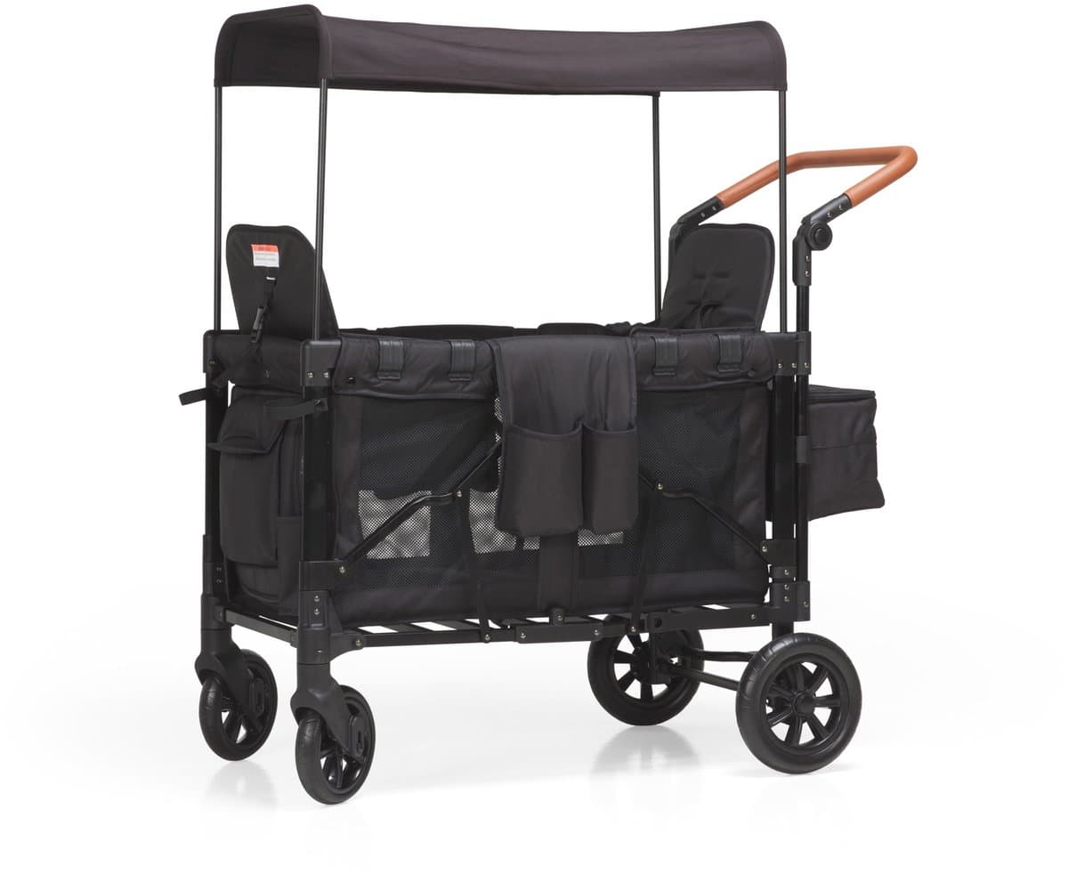 Mr Fold Opvouwbare Kinderwagen – Zwart - Geschikt voor 2 Kinderen – Duurzaam & Ruim Design – Ideaal voor Gezin Uitjes