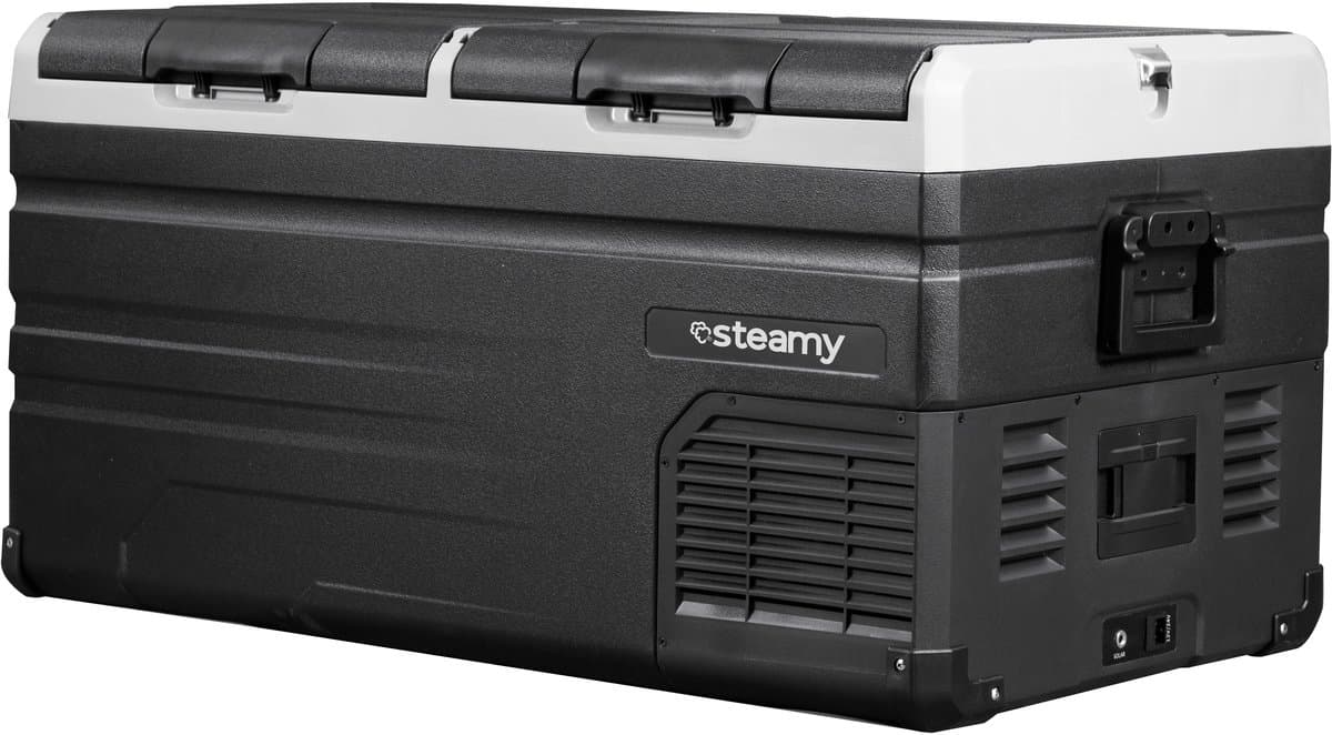 Steamy-E Dual Zone Elektrische Compressor Koelbox - Dual Zone - 90 liter - 12V en 230V - voor auto en camping - Zwart