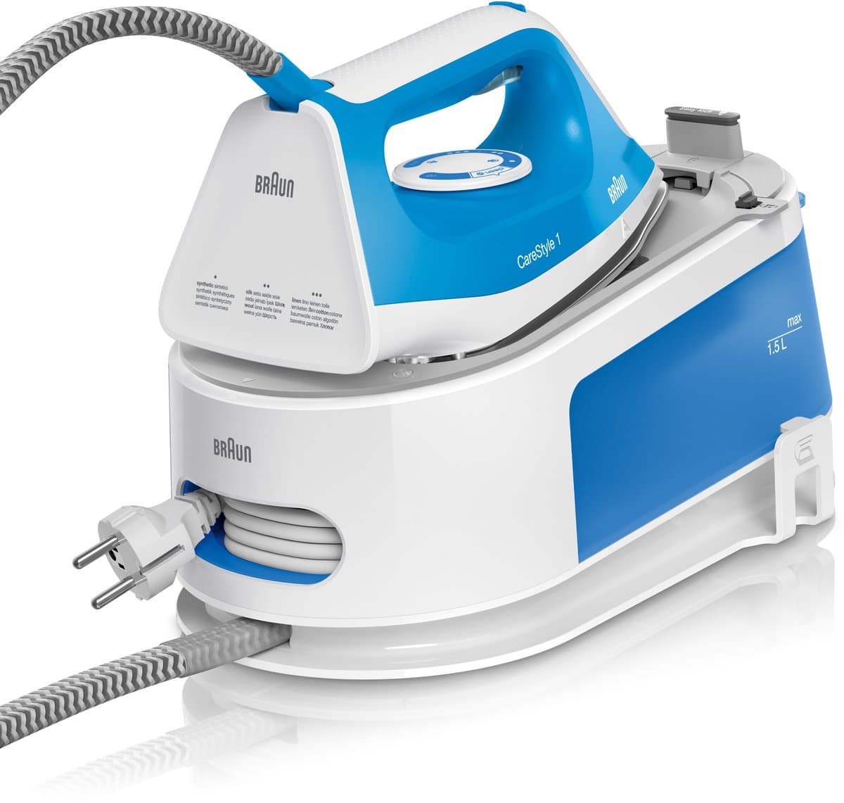 Braun CareStyle 1 IS1012BL - Stoomgenerator - Handmatige instellingen - Auto-off - Blauw/Wit