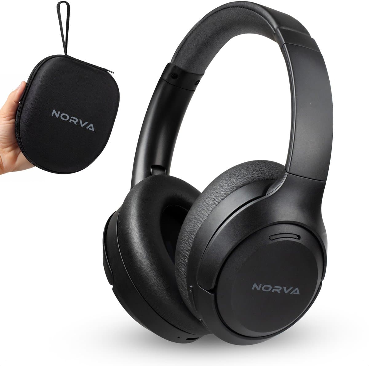 Norva P70 - Draadloze Noise Cancelling Koptelefoon - Bluetooth 5.3 Headphones - Over-ear Hoofdtelefoon - Met Microfoon en Opbergcase - 60u Batterij - Zwart