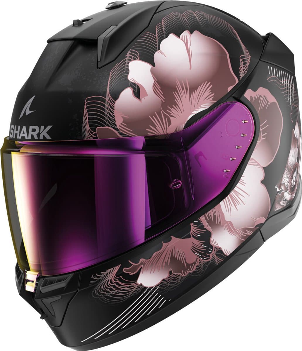 Shark D-Skwal 3 Mayfer Mat Zwart Roze Integraalhelm - Maat XS - Helm