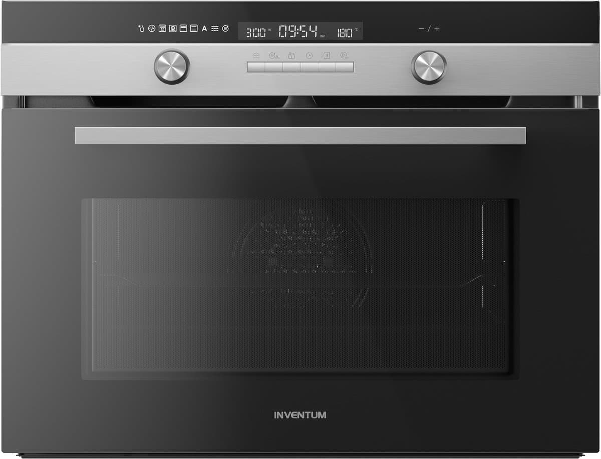 Inventum IMC6150RK - Inbouw combi-oven - Hetelucht - Magnetron - Grill - 50 liter - 45 cm hoog - Tot 250 graden - Zwart/RVS
