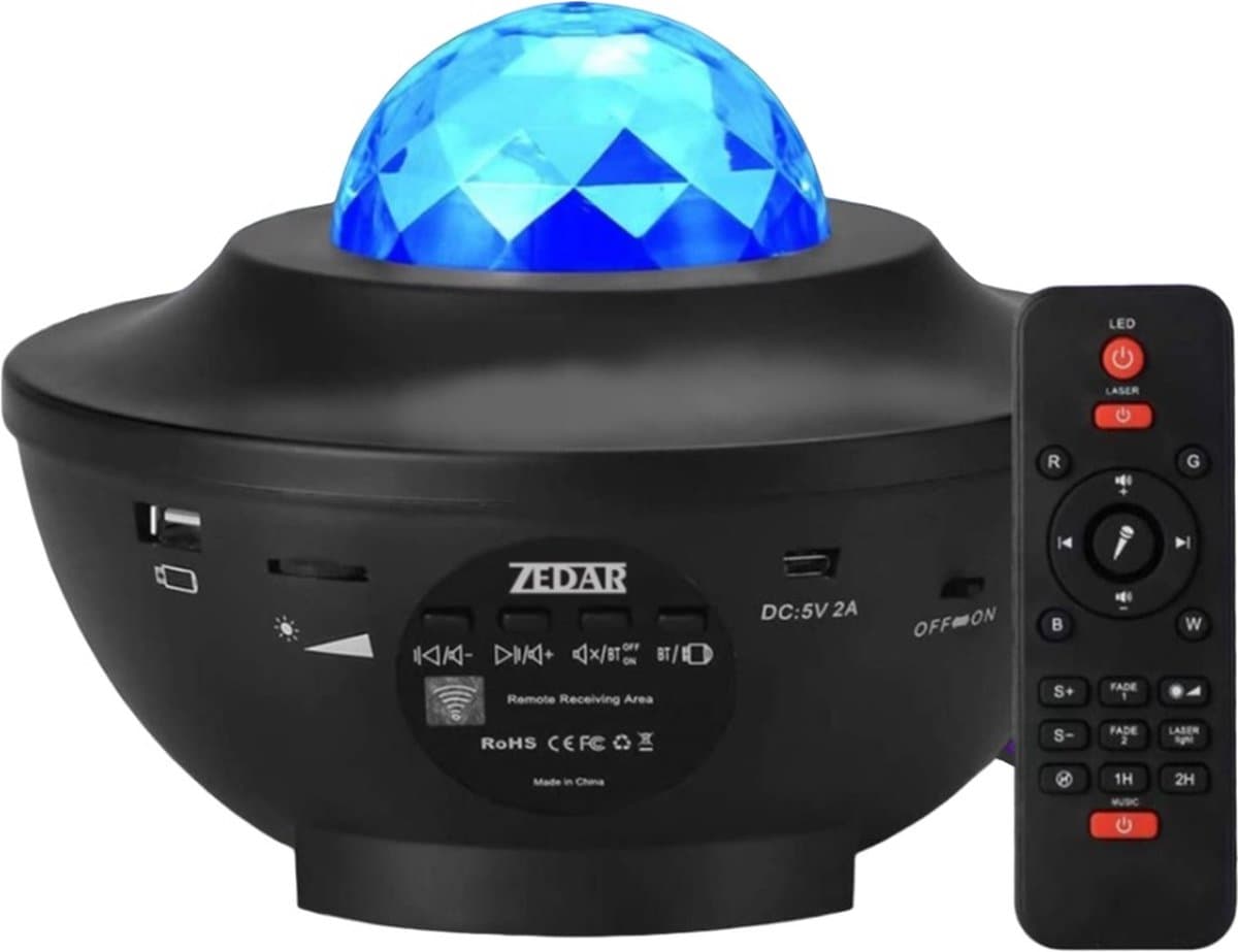 Originele Sterren projector lamp - 10 kleuren licht sterrenhemel (galaxy projector) van Zedar