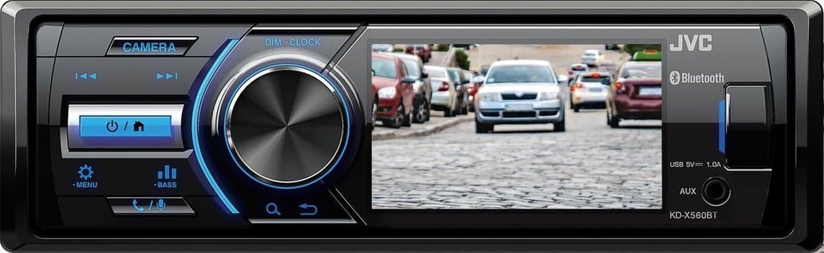 JVC KD-X560BT 1DIN Mechless autoradio met 3" kleurenscherm