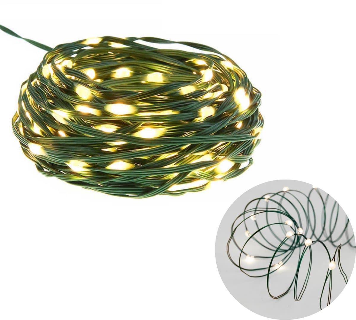 Draadverlichting - Kerstverlichting - Kerstlampjes - Kerstboomverlichting - Lampjes Slinger - Lichtsnoer - LED Lampjes voor Binnen en Buiten - 40LED - Extra Warm Wit - Inclusief EBOOK