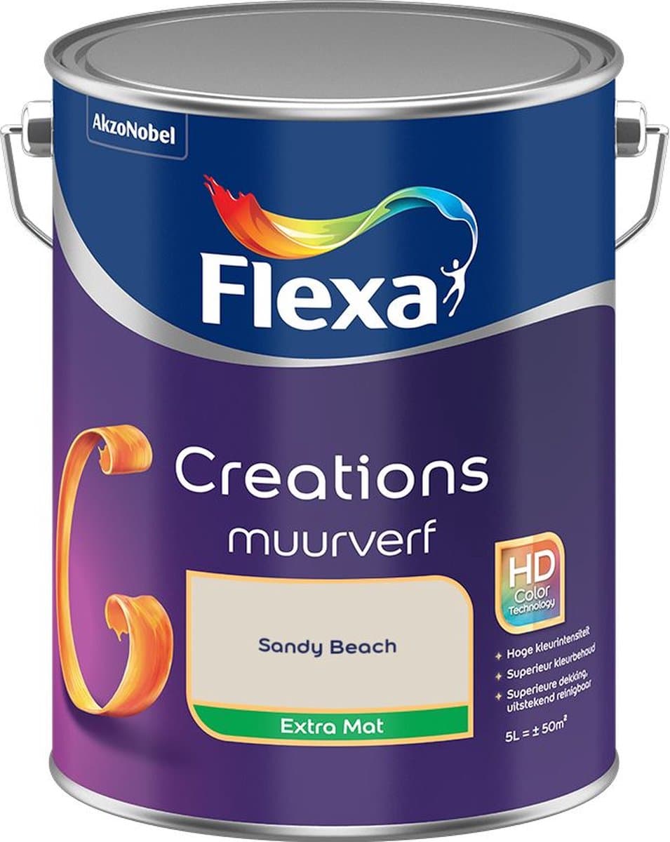 Flexa - Creations Muurverf Extra Mat - Sandy Beach - Mengverf - 5 L