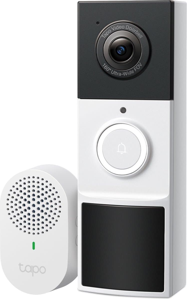 Tapo D210 Draadloze video deurbel op batterij - Inclusief chime/gong - 2K Video - Zonder Abonnement - IP65 - Slimme deurbel