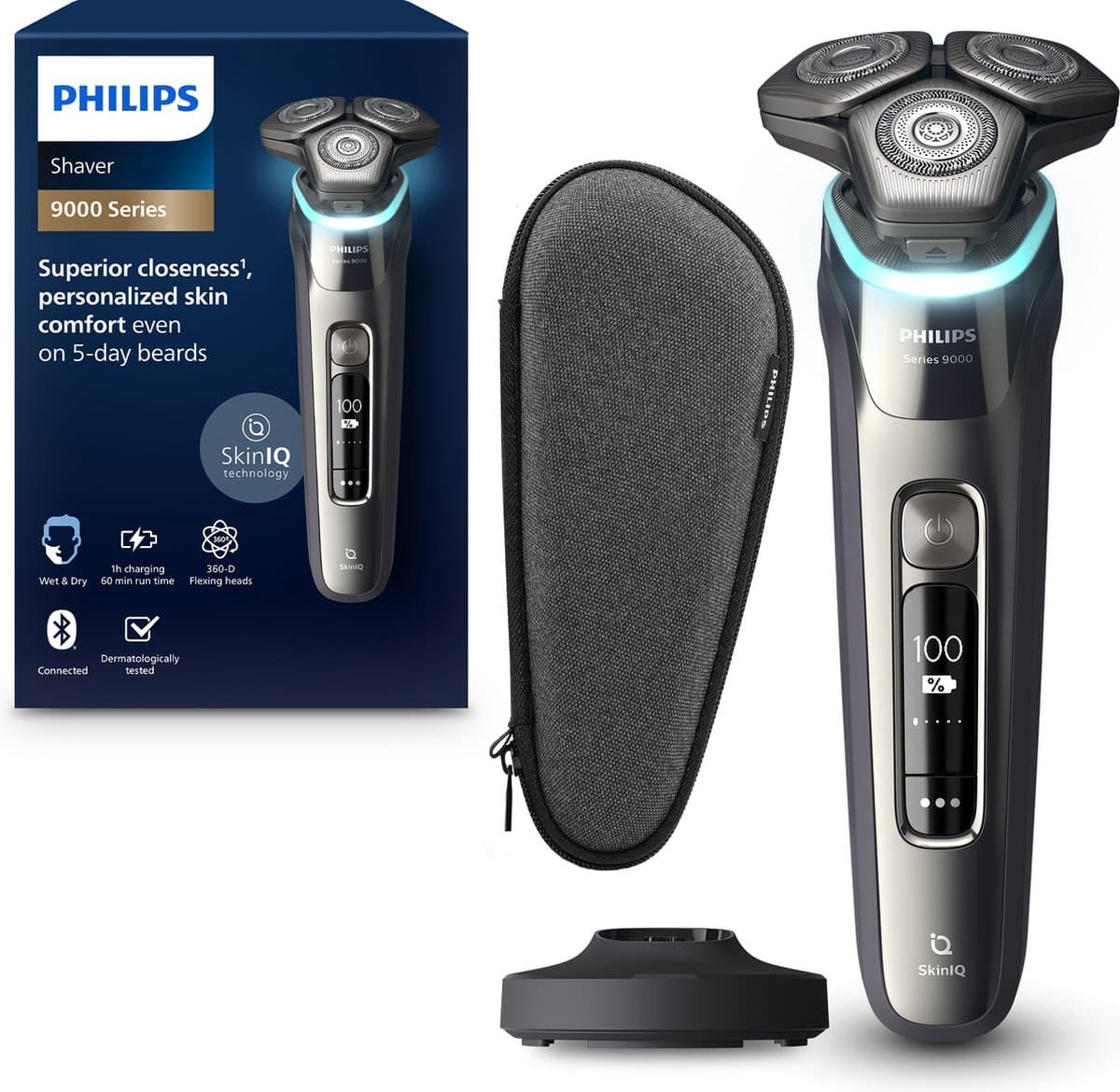 Philips Shaver 9000 Series S9974/35 - Elektrisch scheerapparaat – met trimmer – mannen - Zilver