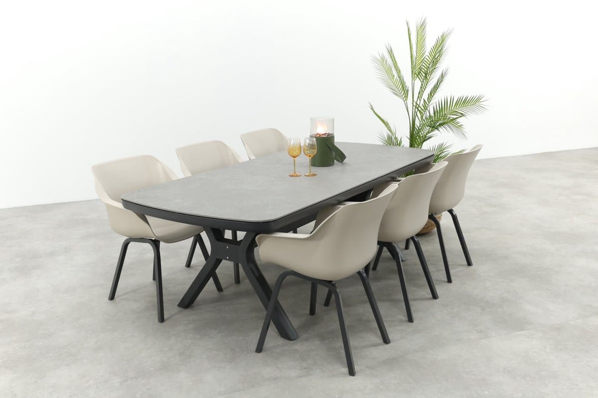 Hartman Sophie Element/Ponto tuinset voor 6 personen 220x100 cm. - Antraciet