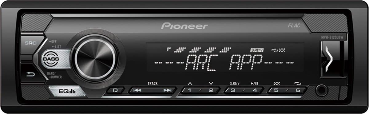 Pioneer MVH-S120UBW – 1-DIN Autoradio met USB & AUX-in – Witte verlichting – 4×50 W