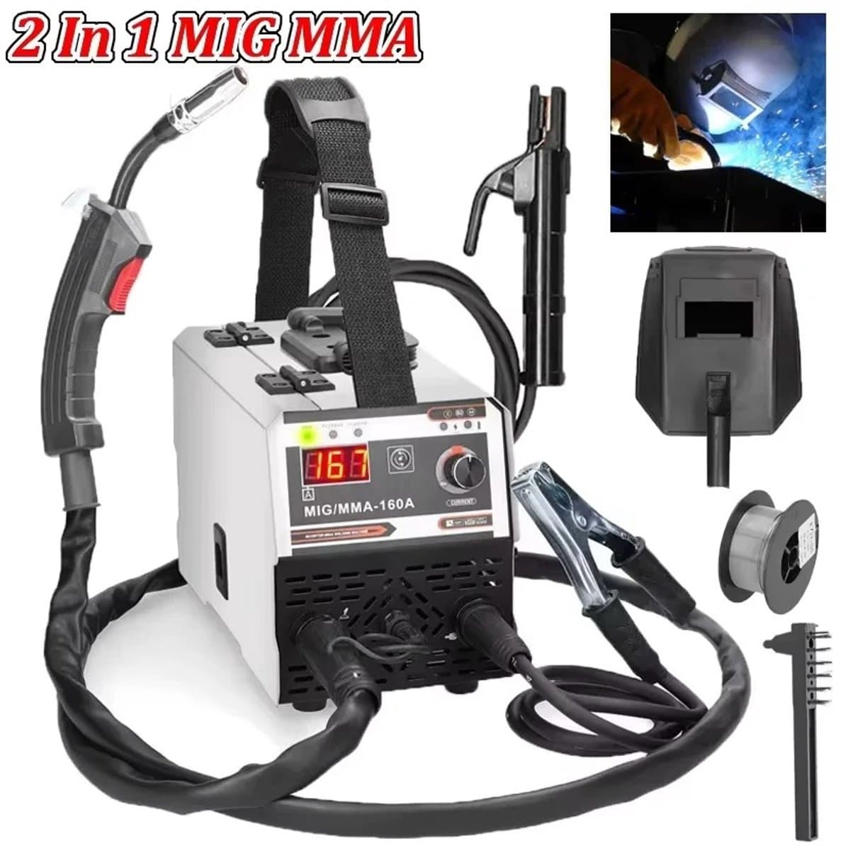 HHHK - MIG MMA Lasapparaat - Laskap - Lasapparaat Elektrode - Staalborstel - Rol lasdraad - Lasapparaat Elektrisch - 230V