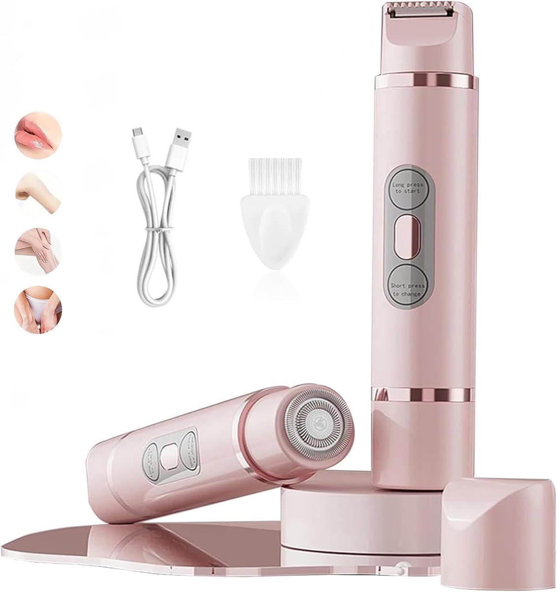 Silky Smooth Scheerapparaat - Dames - Elektrische Scheerapparaten Vrouwen - Scheerapparaat - Epilator - Dames - Shaver - Ladyschaver - Haar Verwijderaar - 2 in 1 Electric Lady Shaver - roze