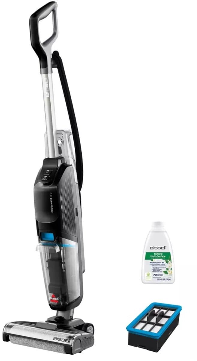 BISSELL CrossWave HF2 Select - Steelstofzuiger met Dweilfunctie - Vloerreiniger met Snoer - Lichtgewicht Vacuum Cleaner - Reinigingsmachine voor Harde Vloeren - 2 in 1 Stofzuiger & Dweil - Extra Krachtige Motor 46aW - 3847N