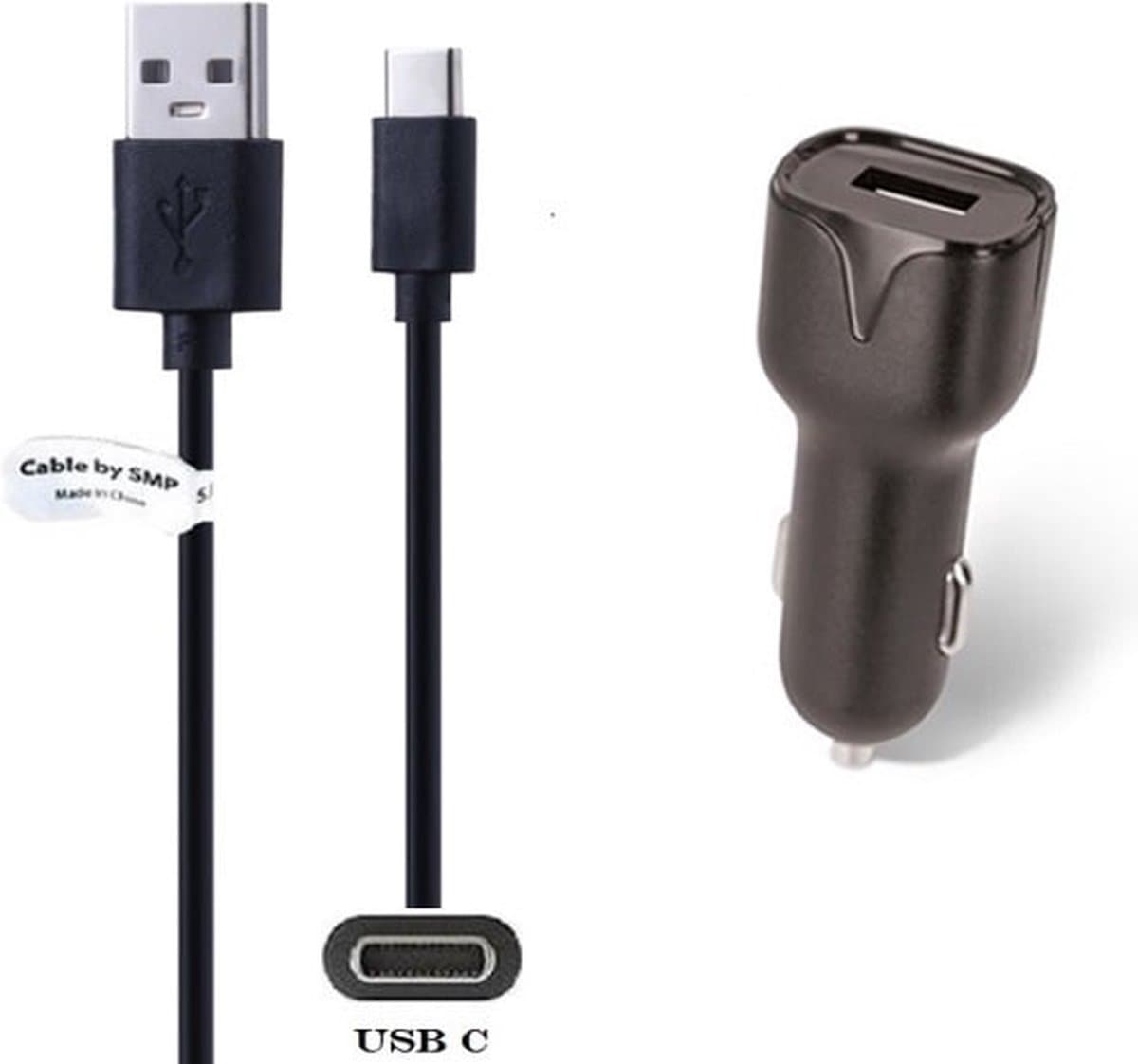 OneOne auto oplader + 0,25m standaard USB C kabel. 2.1A autolader adapter past op TomTom GO Expert Plus, GO Superior, GO Exclusive, GO Expert 7 Plus, GO Navigator, GO Superior, Go Classic, Go Camper Max, Go Camper Max PP, Go Professional 2e Gen.