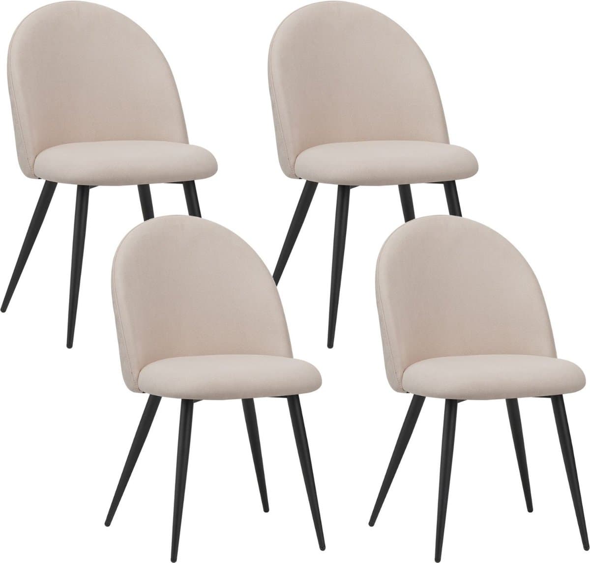 Albatros Capo Eetkamerstoelen met Stoffen Bekleding, Set van 4, Beige - Stijlvol Vintage Ontwerp, stoffen bekleding, SGS-getest Gestoffeerde Stoel - Moderne Keukenstoel, Eetkamerstoel