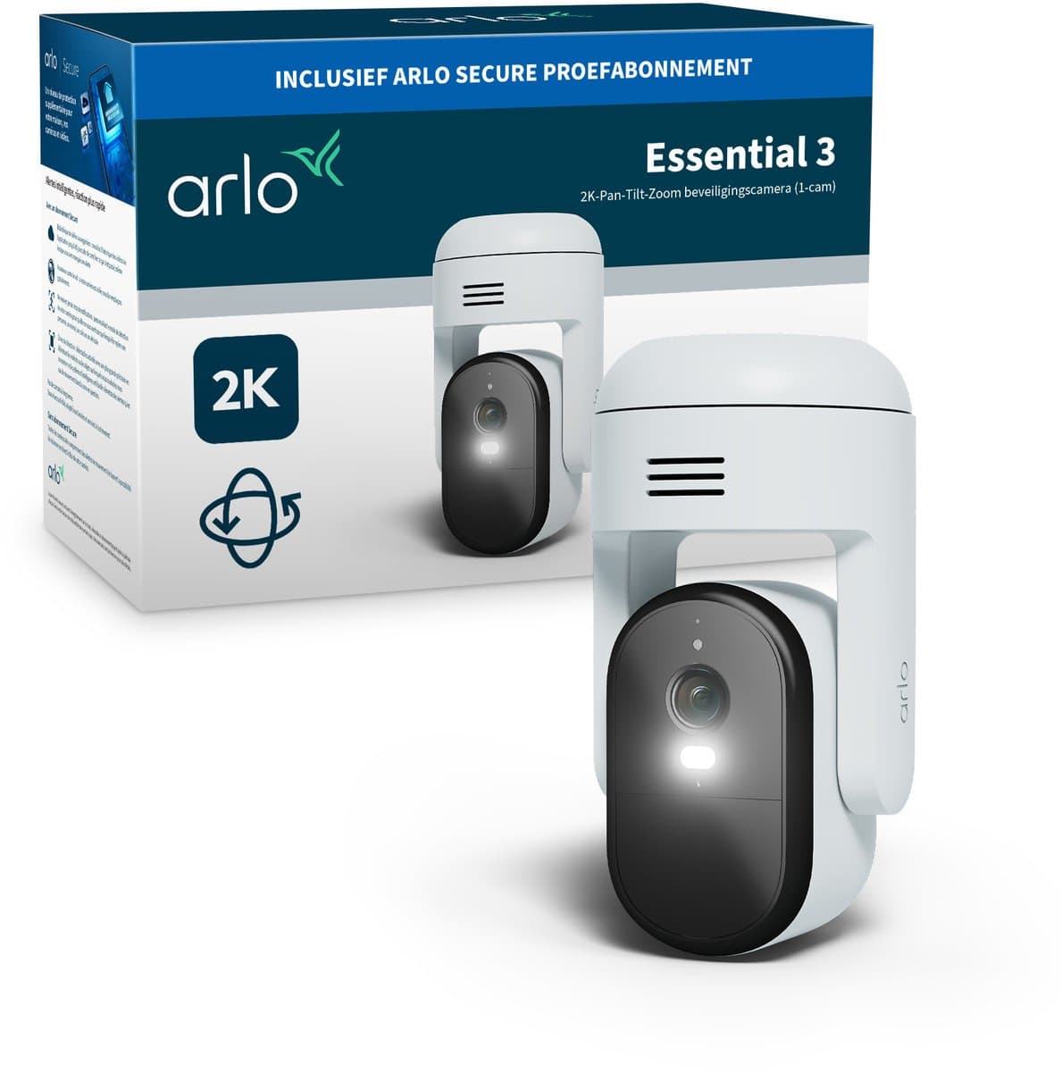 Arlo Essential3 2K PTZ beveiliginsgcamera voor buiten - 1 IP-Camera