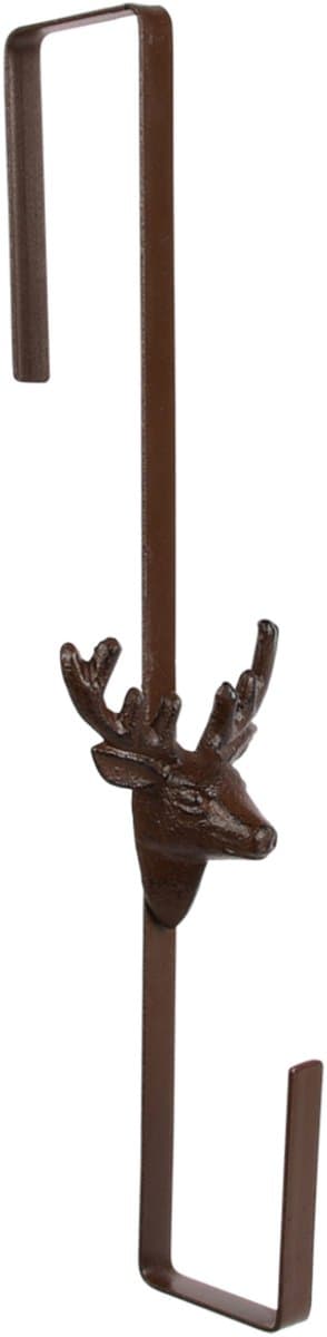 Esschert design Deurkranshanger - Hert - gietijzer - L35 cm - kerstkrans haak - deurhanger - kerstkransen ophangen