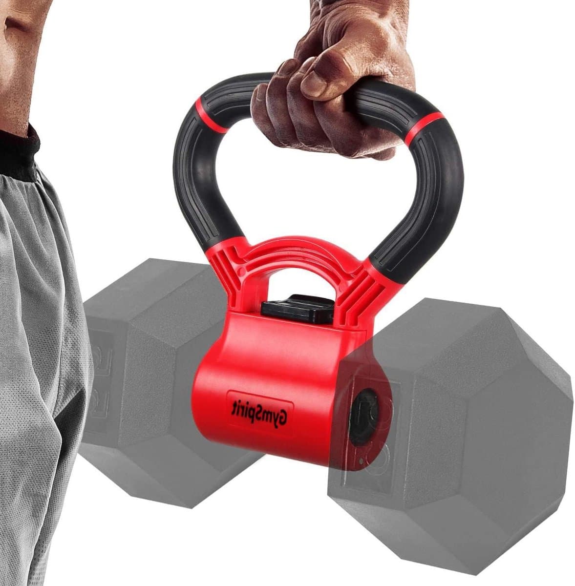 Verstelbare Kettlebell tot 50 kg - Transformeer halter naar kettlebell - Inclusief e-book - Gym Spirit verstelbare kettlebell