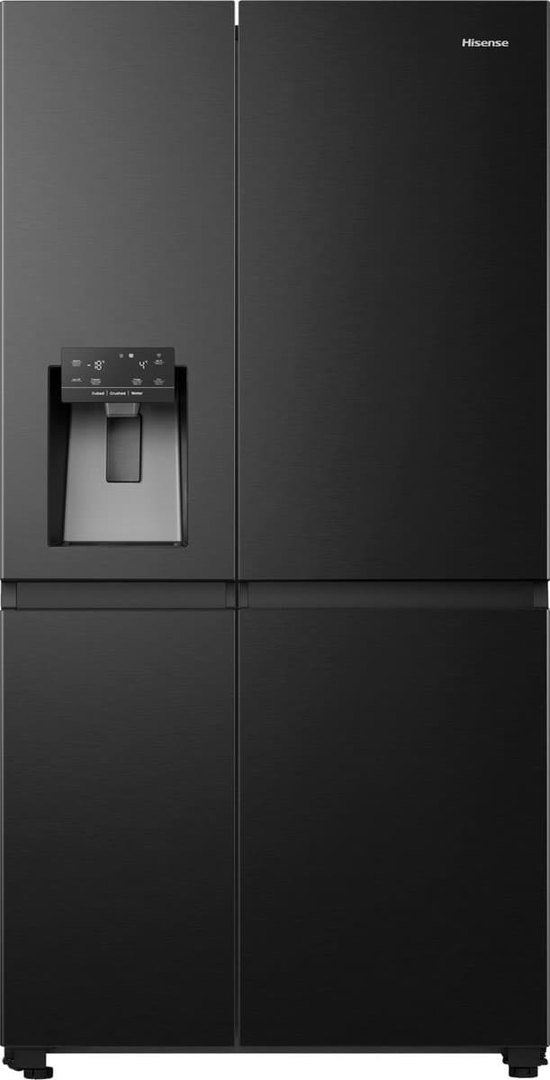 Hisense RS818N4IFD- Amerikaanse koelkast - Energielabel D - Vaste Wateraansluiting - Water- & ijsdispenser - Metal Cooling - No Frost - RVS - Multi-Air Flow - Fast Freeze - 35dB (A) - Inverter Compressor - 632 Liter