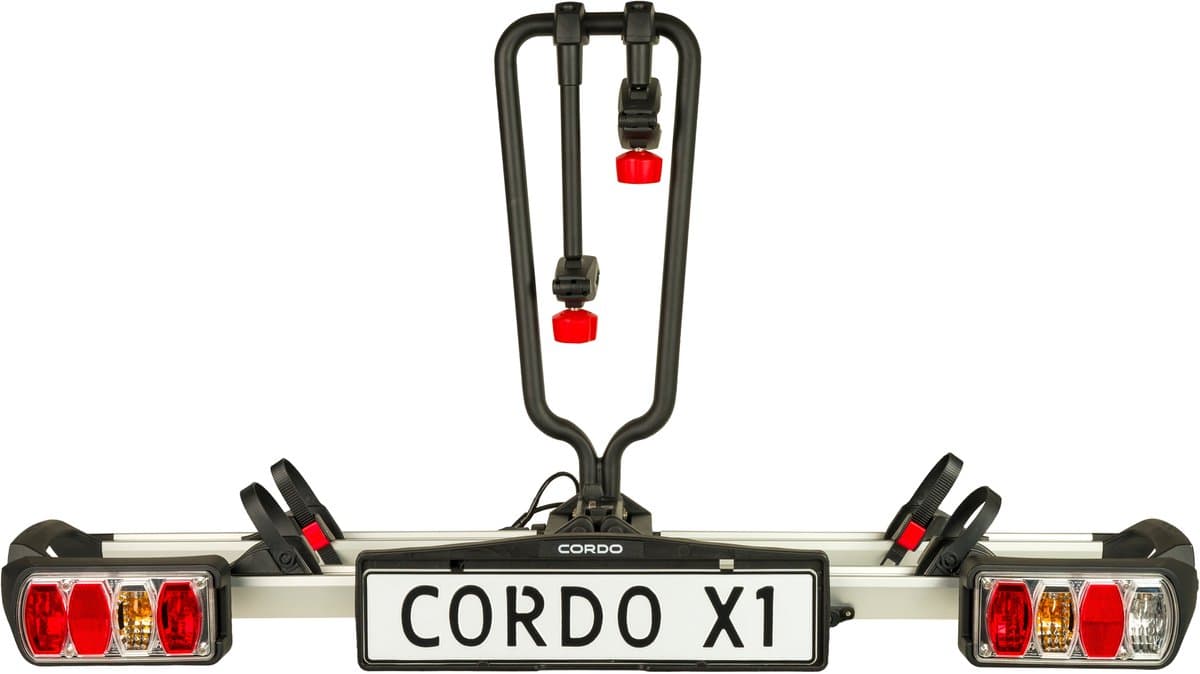 Cordo X1 Fietsendrager Trekhaak – Lichtgewicht 12,5 kg – Geschikt voor 2 E-Bikes tot 30 kg – Opvouwbaar & Afsluitbaar