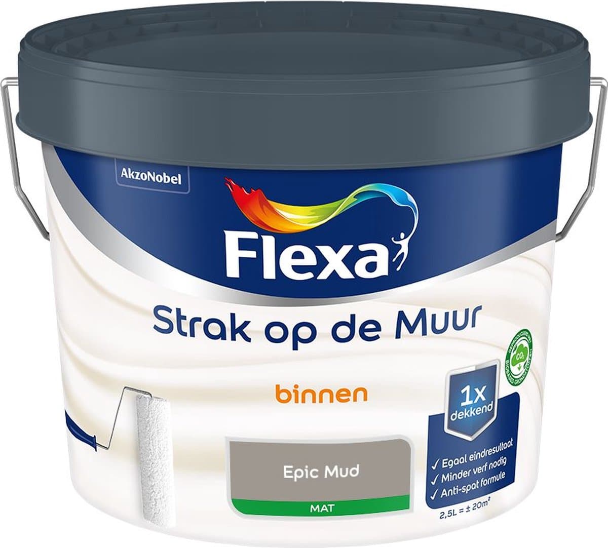 Flexa - Strak Op De Muur Binnen Mat - Epic Mud - Mengverf - 2,5 L