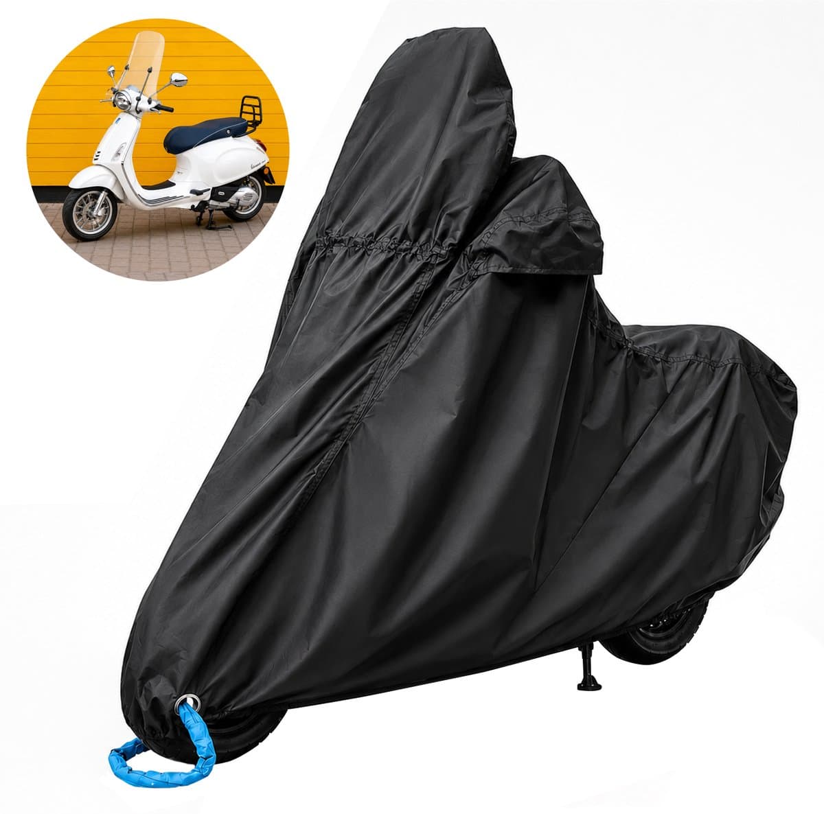 Scooterhoes met windscherm - maat L - waterdicht - scooter hoes - voor Vespa, Fiddle, Peugeot, Piaggio