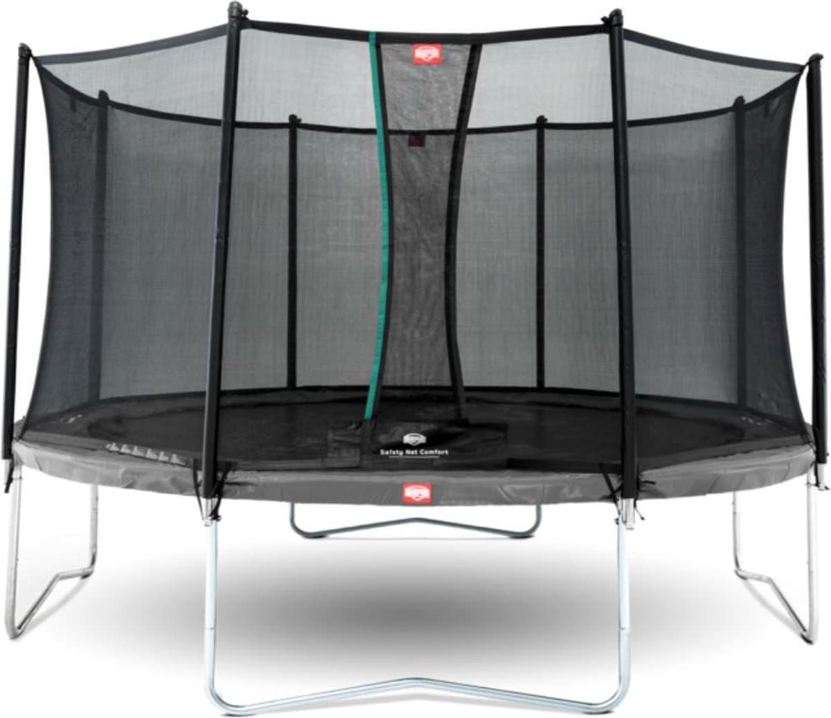 BERG Favorit Regular 430 Trampoline Op Poten - Safety Net Comfort - AirFlow Springdoek - Grijs
