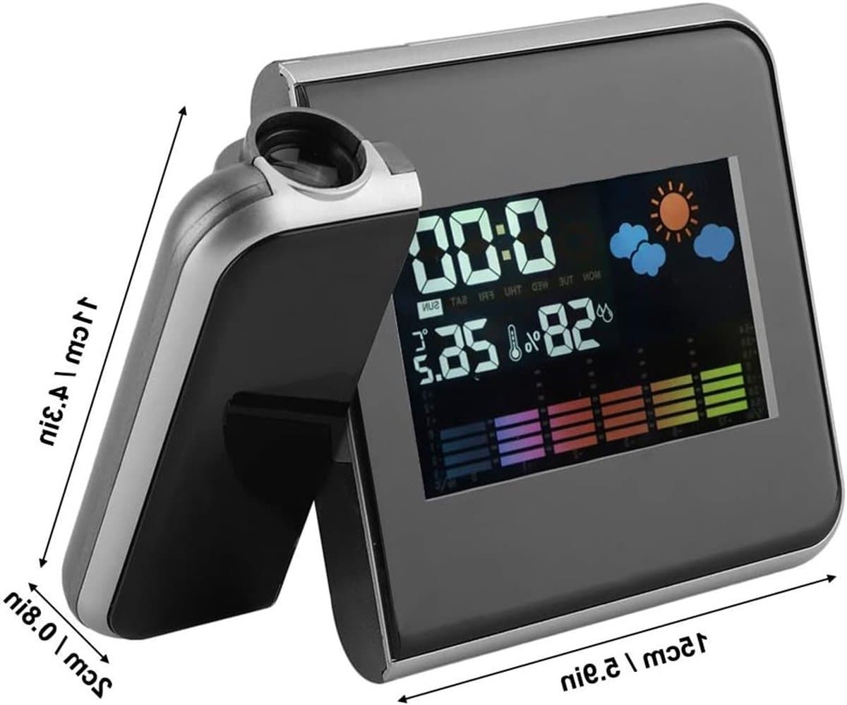 Digitale LED USB Alarmklok met Temperatuurweergave, Weersvoorspelling en Projector voor Slaapkamer en Kantoor