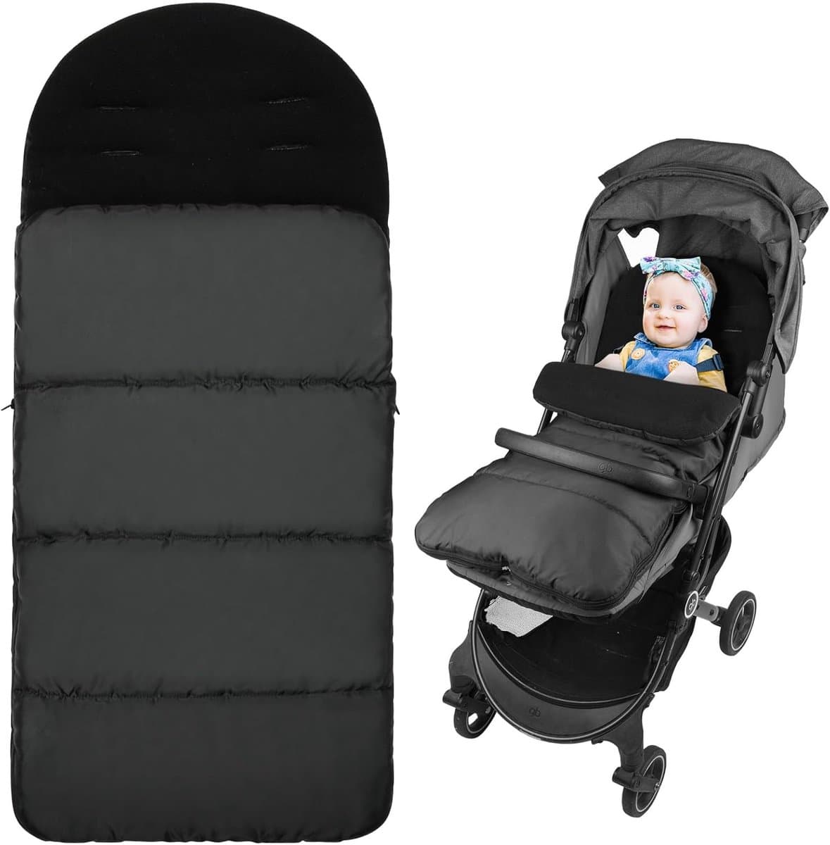 Voetenzak Kinderwagen - Thermo Zak - Warm Blijven - Waterdicht Winddicht - Universeel - Zwart