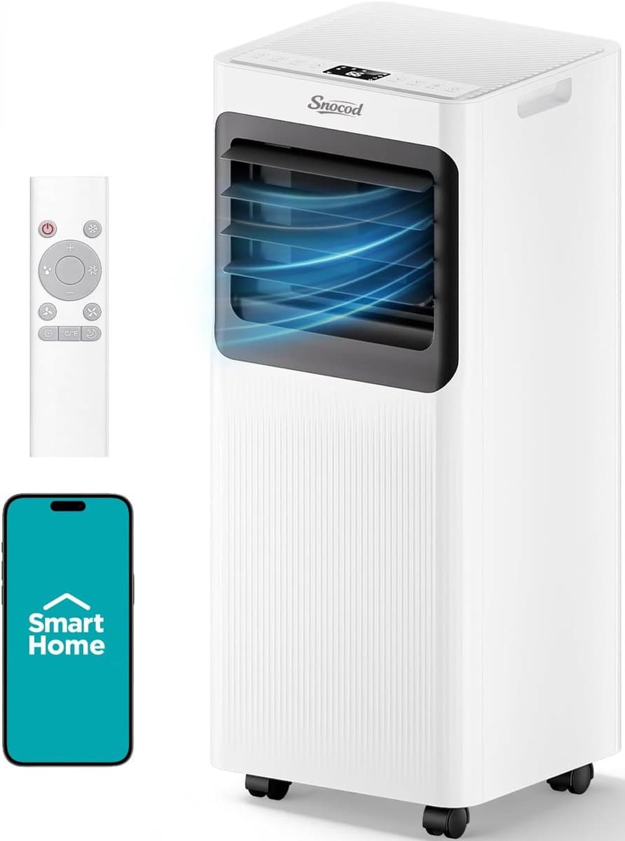 Mobiele airco 9000 BTU stille draagbare airconditioner met wifi, en slaapstand