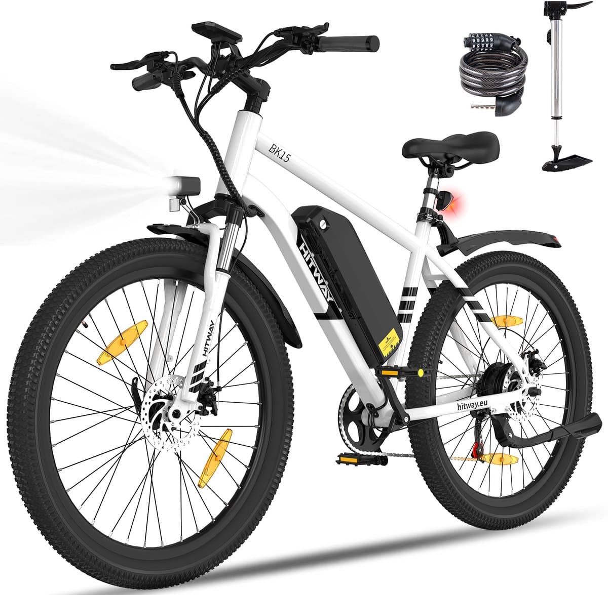 Hitway Elektrische Fiets BK15 Pro - 27.5 Inch City Commuter EBike met Afneembare 36V 13Ah Lithium Batterij - Mountain E-Bike met 250W Motor - 7 Versnellingen - IP54 Waterdicht - Elektrische Fietsen